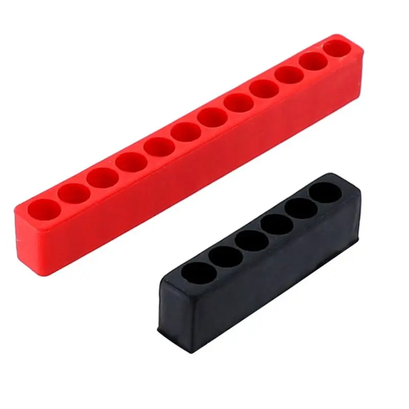 Portabrocas plástico con vástago hexagonal, 5 uds., almacenamiento 12 agujeros para estuche, fácil usar, triangulación
