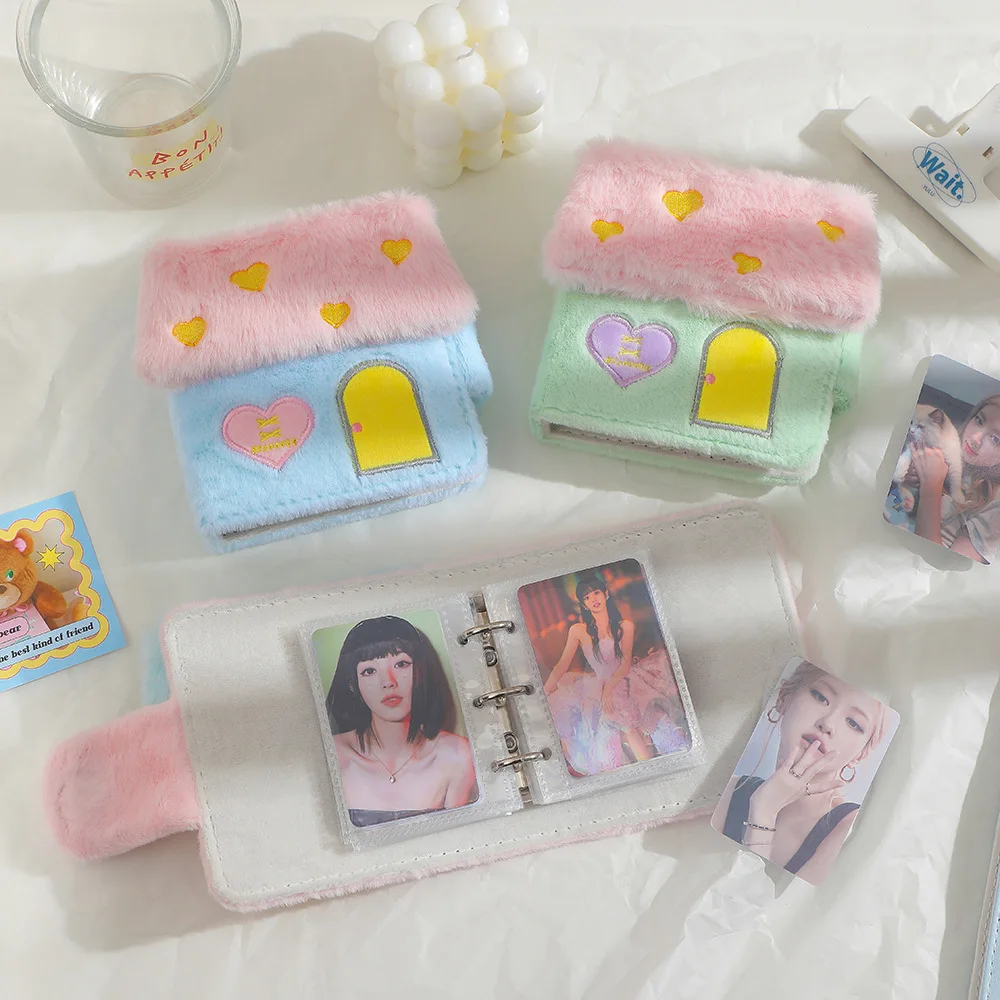 IFFVGX Plush 3inches Binder Photocard Holder Kpop Idol Photo Album Cute Photocards Album Collect Book Para Fotografias 포토카드 포장용품