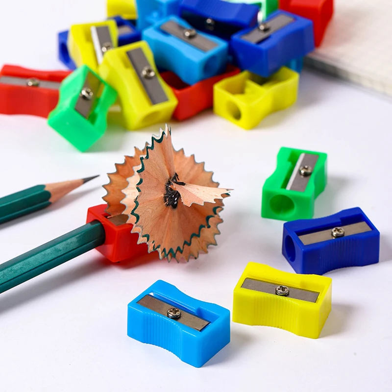 Random Mix Color Pencil Sharpener 5PCS/Pack Assorted Plastic Single Hole Manual Pencil Sharpeners School Stationery Supplies ZYF