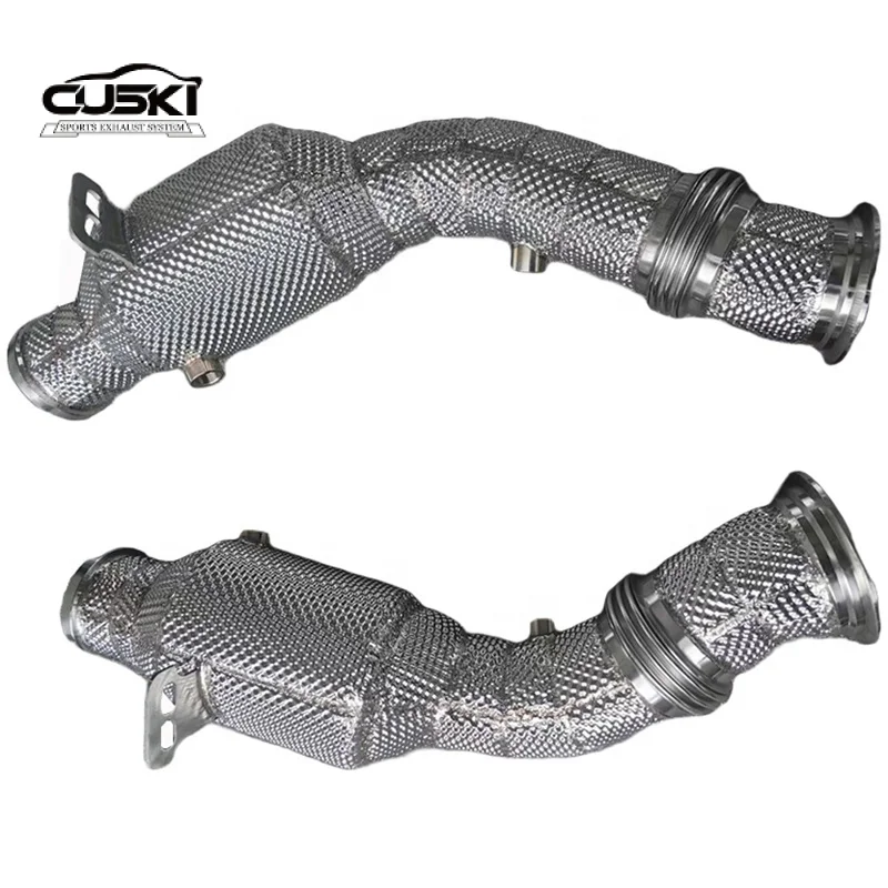 

High quality Polishing stainless steel catted downpipe for Mercedes-Benz C43/E43/GLC43 AMG Improve exhaust performance