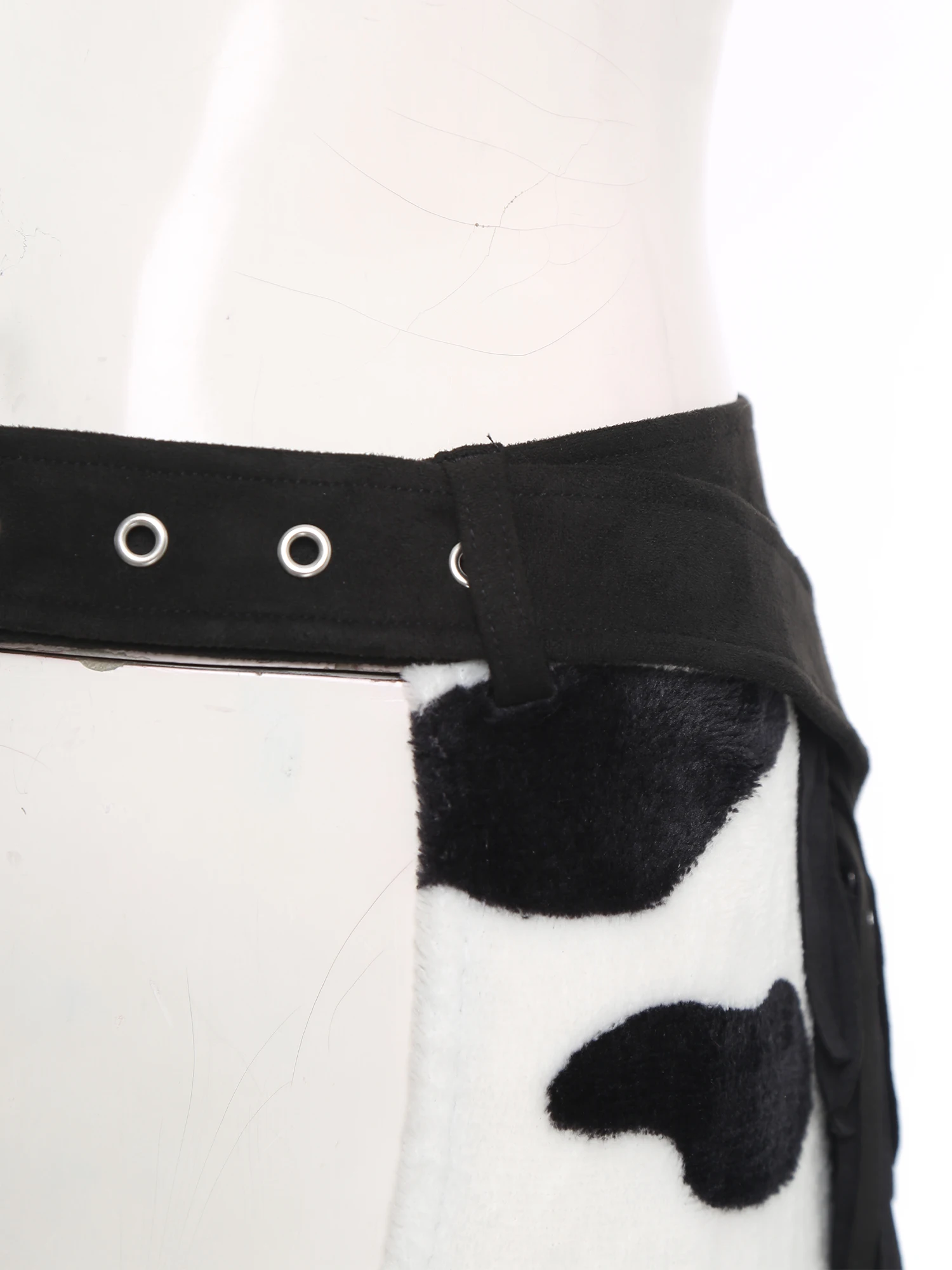 Pantalon Long en flanelle pour femmes, pantalon de Cosplay de Cowgirl d'halloween, pantalon Long d'équitation avec glands latéraux, entrejambe ouvert