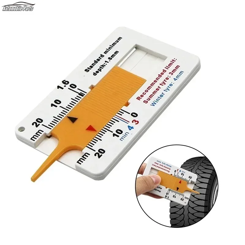 0-20MM Tyre Tread Depth Depthometer Gauge Caliper Plastic Tread Ruler Depth Ruler Motorcycle Truck Tire Wheel Measure Tool