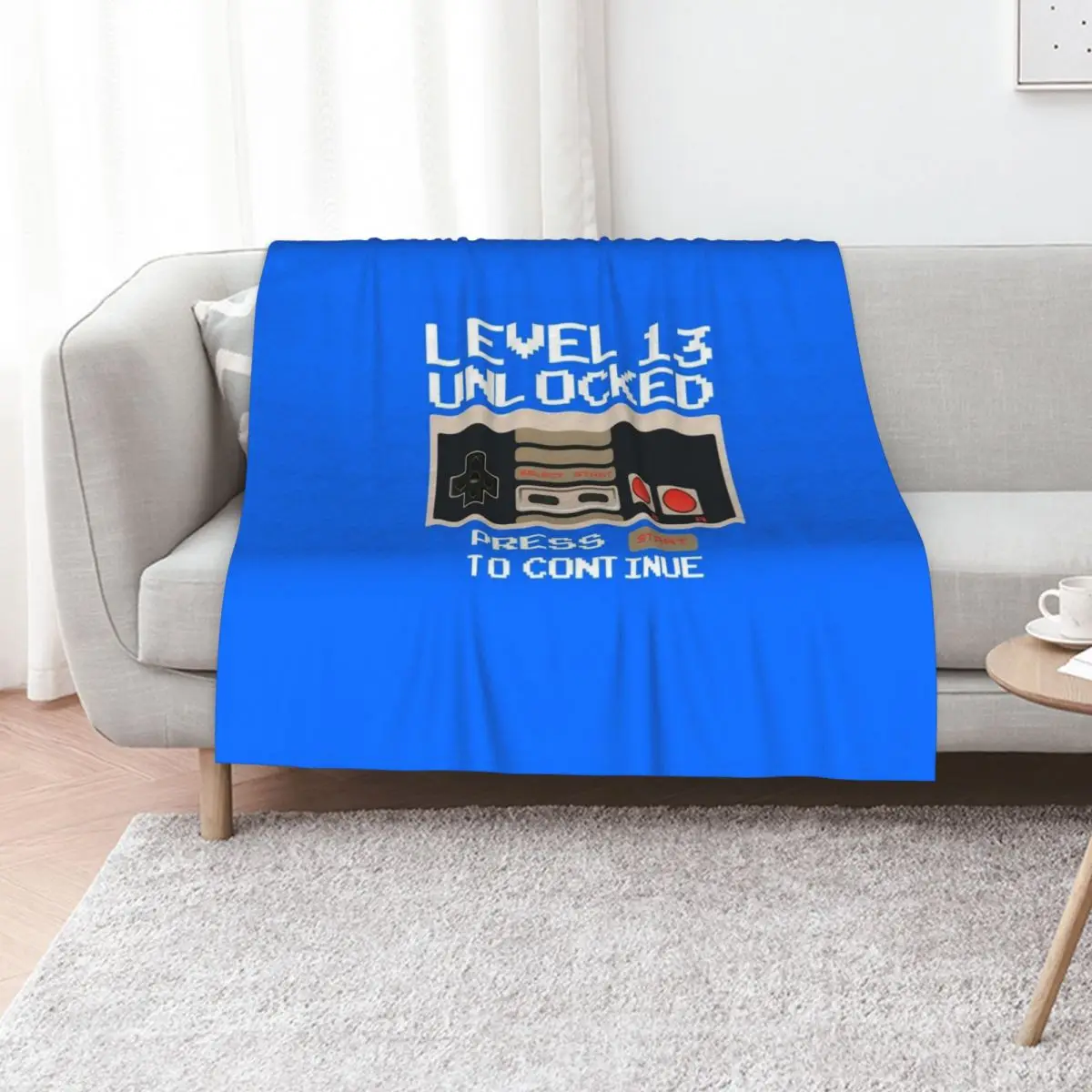 Level 13 Unlocked Funny 13th Birthday Gift for Video Gamers Throw Blanket Decoratives Beach Weighted Soft Plush Plaid Blankets