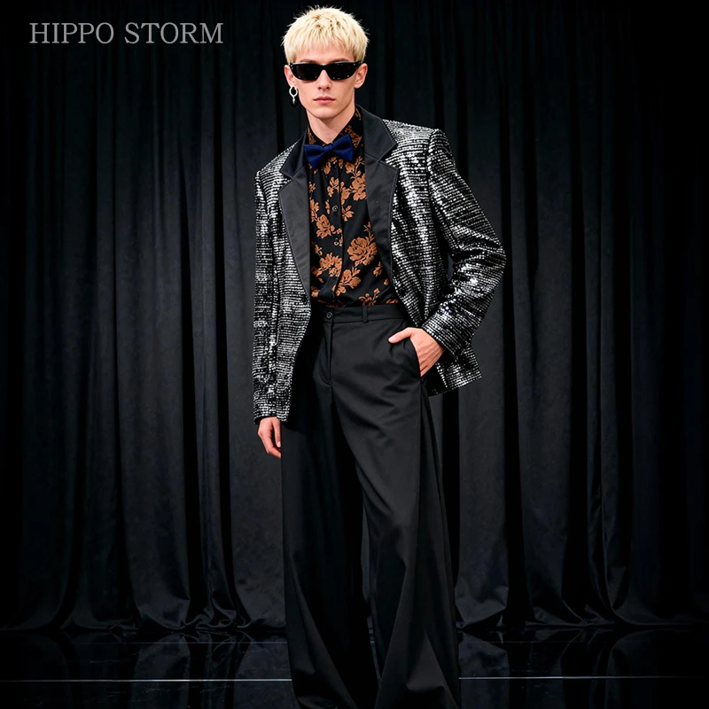 Veste de danse Hip Hop pour hommes, manteau de danse Jazz à paillettes pour adultes, vestes de danse pour salle de bal, Bar Ds Dj, vêtements de Festival sur scène XS10749