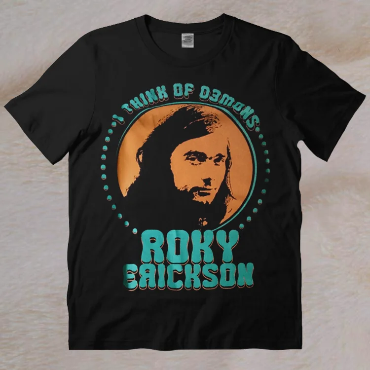 Roky Erickson Psychedelic Rock 80s Style Black T-Shirt