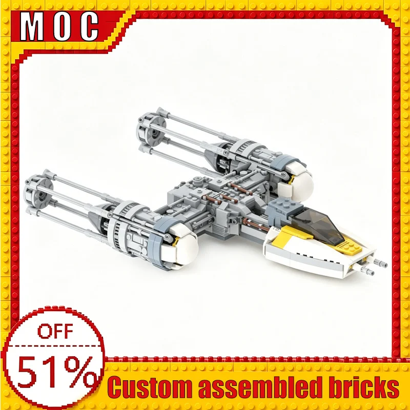

774PCS Y‑Wing Starfighter Modify War Series Bomber MOC Model Building Blocks DIY Assembly Educational Learning Christmas Gifts