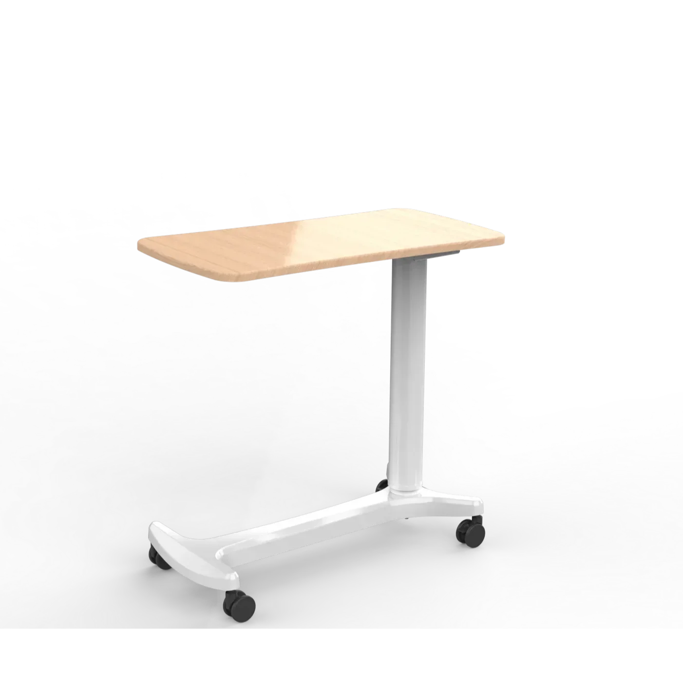 A-8-II Adjustable Overbed Bedside Table with Wheels for Hospital and Home Use Made of Durable Metal