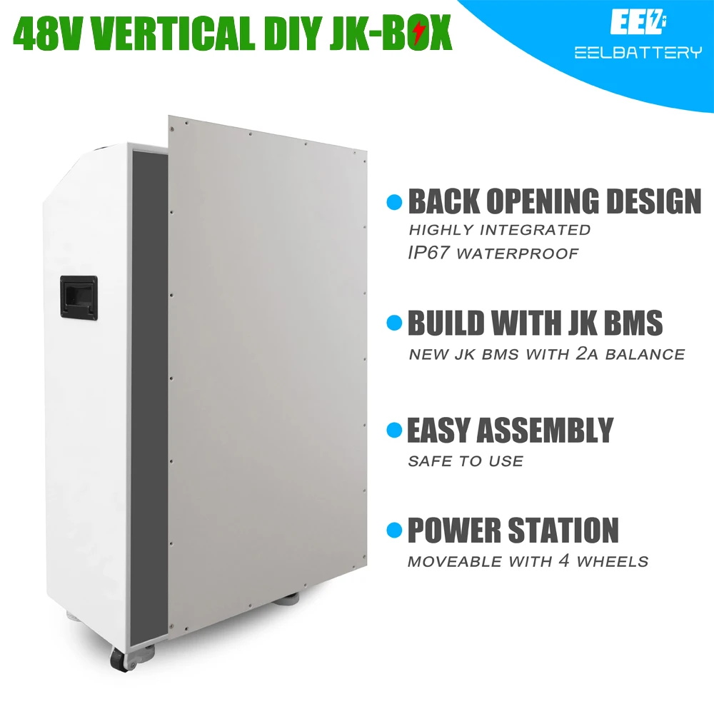 EEL Battery Box 48V Solar Power Banks LiFePO4 Server Case Standing With Wheels Suit 280Ah Energy Rack Lithium Assemble Stackable