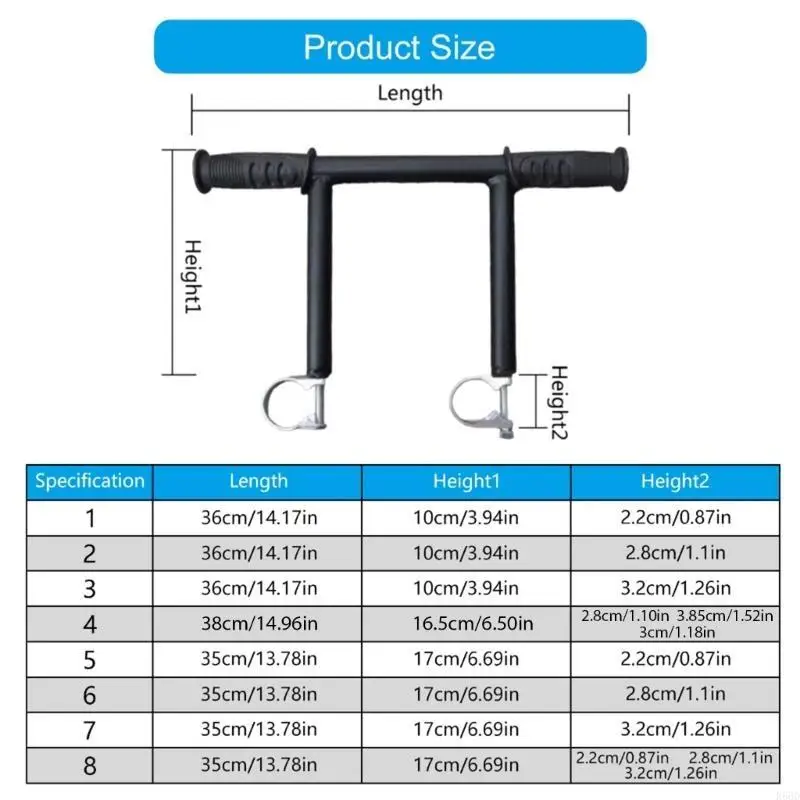 R66D Kinderwagen-Griffverlängerung. Praktische und stabile Doppelrohr-Verlängerungsstange mit optionalem Clip für einfache