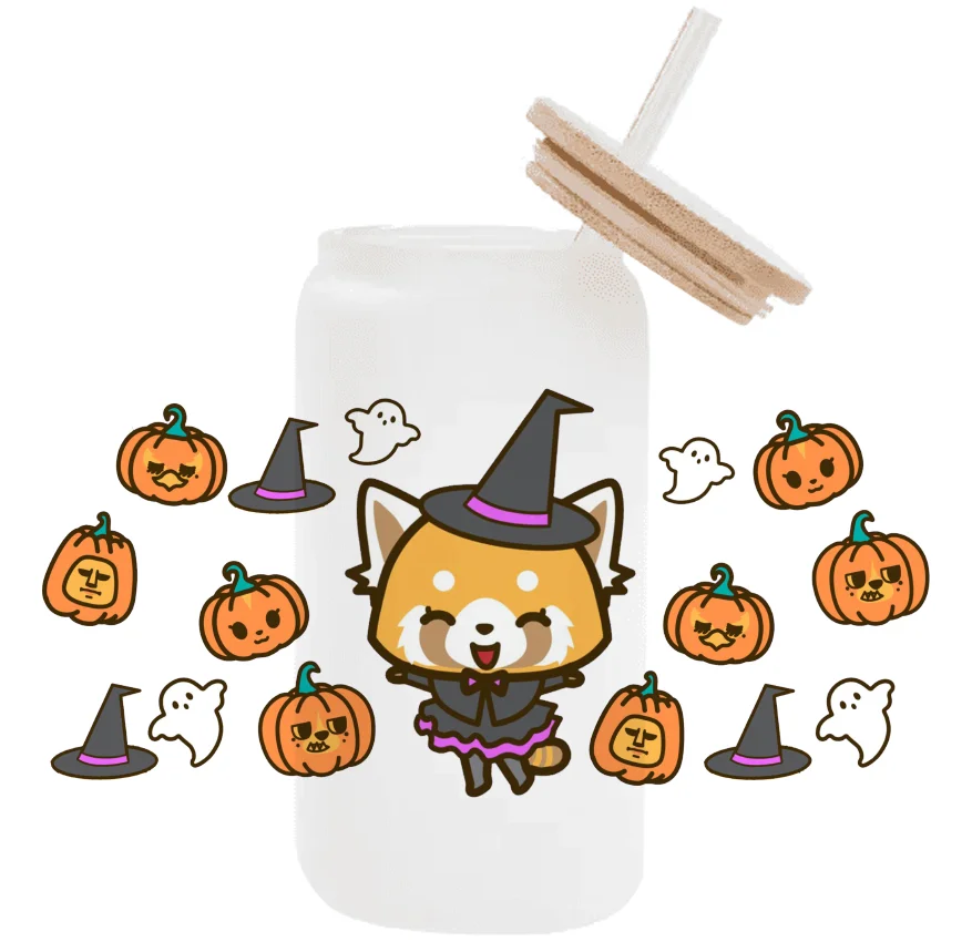 

Halloween Sanrio Aggressive Funny Design UV DTF Transfer Sticker Waterproof Transfers Decals For 16oz Glass Cup Wrap Stickers