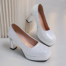 Luxury Gold Silver Heels Women Pumps Shoes Platform Wedding Office Party Shoes Woman Sexy High Heels Wedding Shoes Ladies