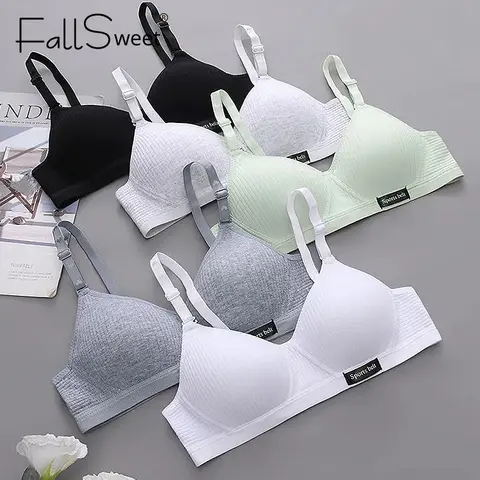 여성을 위한 FallSweet 코튼 무선 푸시업 브래지어 – 편안한 V자형 디자인의 원활한 AB컵 란제리