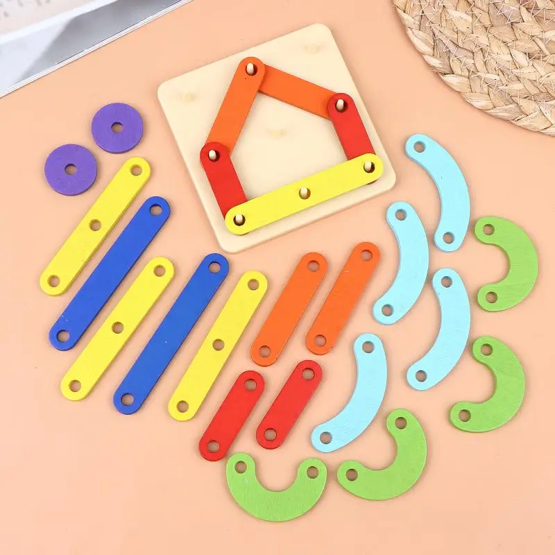【BS】 Brinquedo Geoboard Infantil, Prancha de Unhas, Conjunto de Colunas Geométricas, Quebra-cabeça de Construção Geométrica, Pegboard, Sensorial Montessori