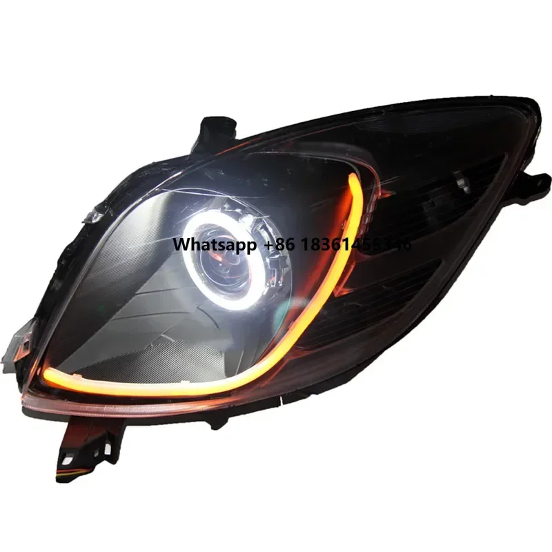 

2pcs led angel eye headlight assembly for Yaris 2008-2013 double lens hernia xenon streamer turn signal