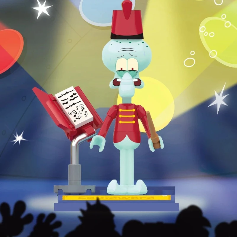 Senbao blocos de construção bob esponja calças quadradas clássico anime personagens mão montado brinquedos ornamentos presentes de aniversário das mulheres dos homens