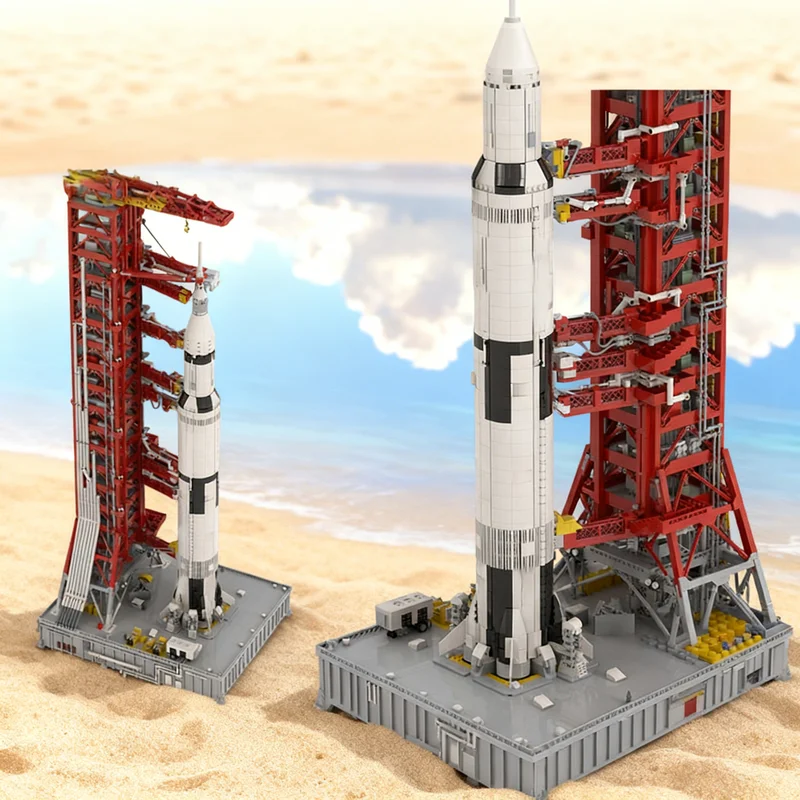 

10214pcs MOC Apollo Launch Umbilical Tower Space Galaxy SciFi Model Building Blocks DIY Art Set Mega Mini Large Iconic Toy Gift