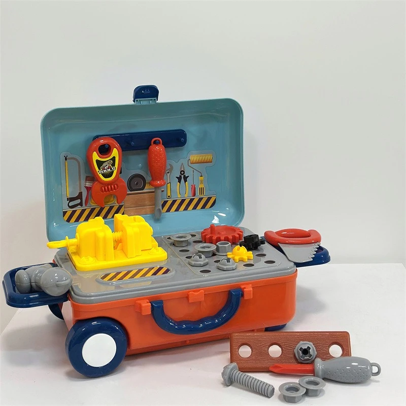 مجموعة ألعاب Happy Little Chef & Craftsman - حقيبة عربة وجبة أدوات المطبخ للطبيب/مجموعات المكياج وألعاب الألغاز مثالية لمنزل لعب الأطفال