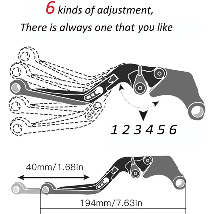 قابل للتعديل للطي قابلة للتمديد دراجة نارية CNC الملحقات مع شعار دواسة فرامل عتلات المقود اليد القبضات ينتهي لهوندا RC51 #4
