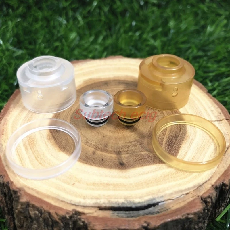 Haku Venna RDA Bell Cap Clear PC PEI Cap with 510 Drip Tip and Ring for Electronic Cigarette Squonk Box Mod haku venna rda cap - view 2