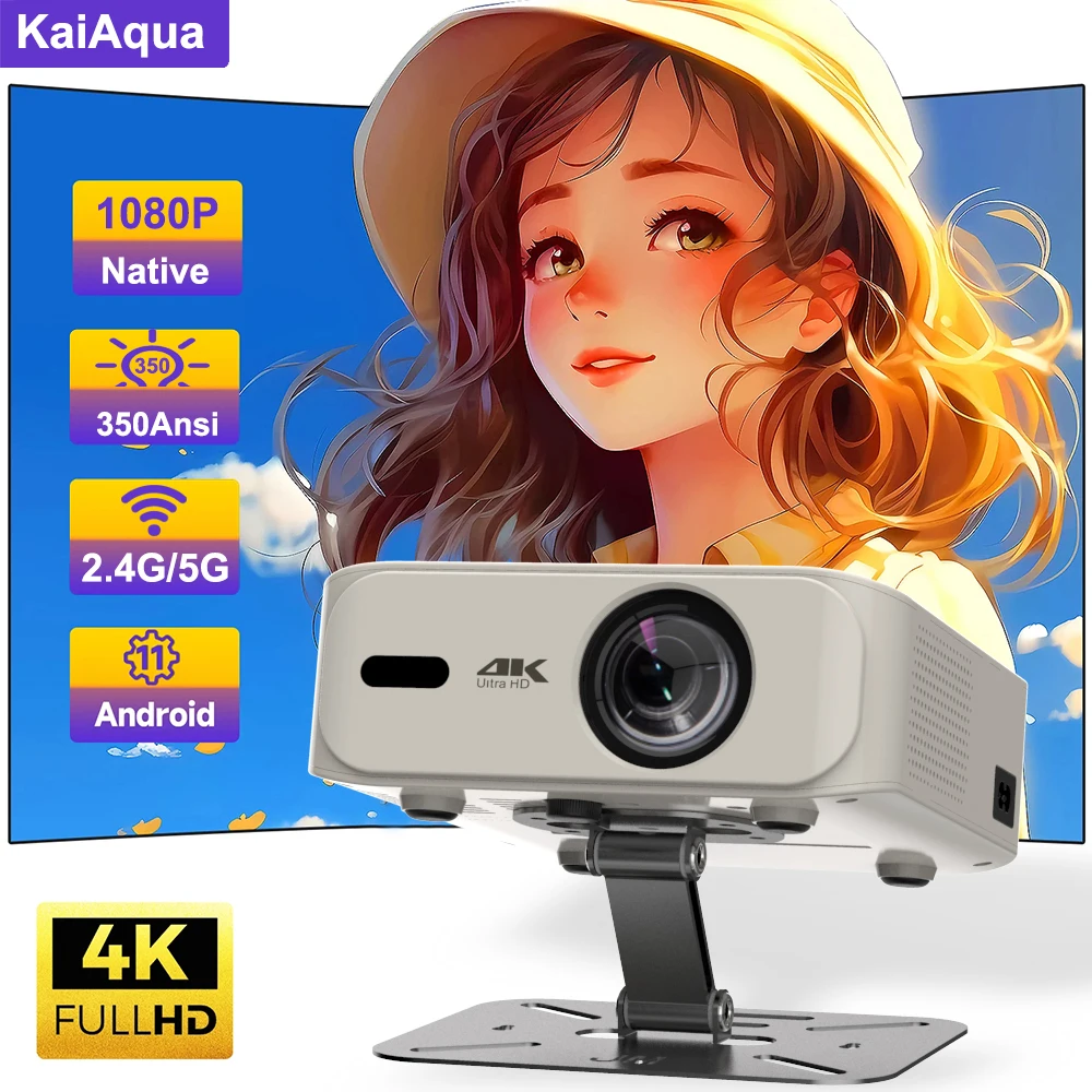 جهاز عرض أفلام خارجي 2025 4K أندرويد 11 10000 لومن مع مكبر صوت مدمج 5 وات لاسلكي واي فاي 6 جهاز عرض محمول بلوتوث