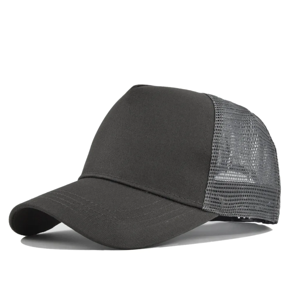 New Hard Top Baseball Cap Breathable Solid Color Peaked Cap 5 Panels Advertising Cap Men Women