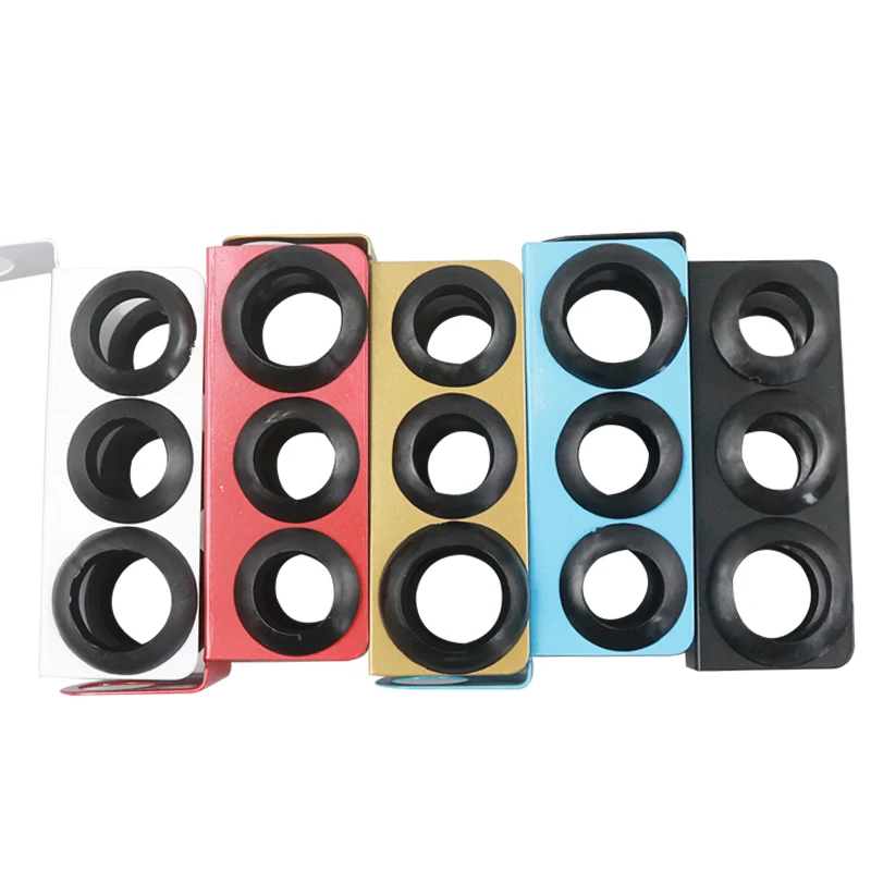 Shisha Metal Hookah Hose Holder 3 Holes Silicone Protective Black Mouthpiece Holder Chicha Sheesha Narguile for Place Handle