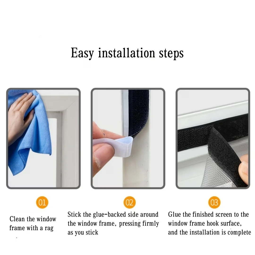 1PC Magnet Window Screen, Screen Insect Screen Window Glass  Adjustable Magnetic Screen with Fine Glass Fiber Mesh