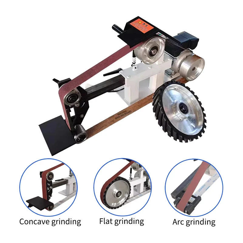 3-in-1 Belt Sander Grinder Flat/Curved/Concave 50mm 100mm Sanding Belt Machine Scratch Removal Polishing & Rust Removal