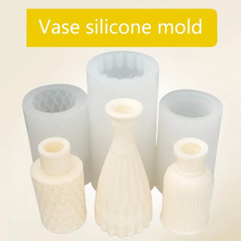 3D Mini Vase Silicone Mold Gypsum Clay Crystal Epoxy Plaster Mould DIY Crafts Candles Making Supply M76D