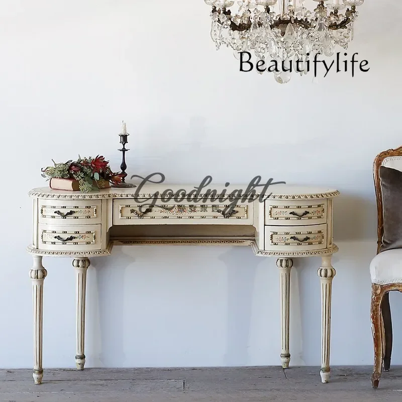 French Entry Lux Dresser Neoclassical Simple Painted Makeup Table Fashion Makeup Writing Desk