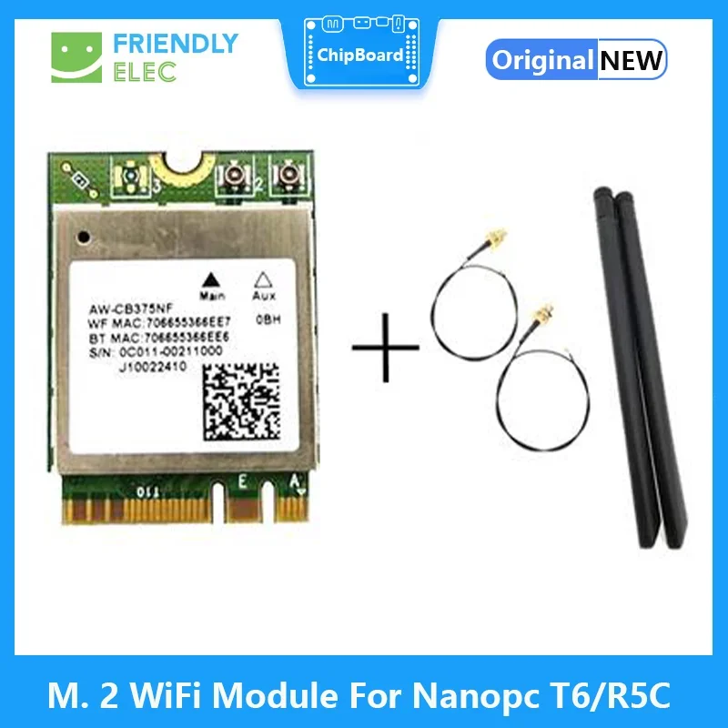

Модуль Wi-Fi M.2 для Nanopc T6/NanoPi R5C с двухдиапазонным 2,4G+5G Bluetooth 5.0