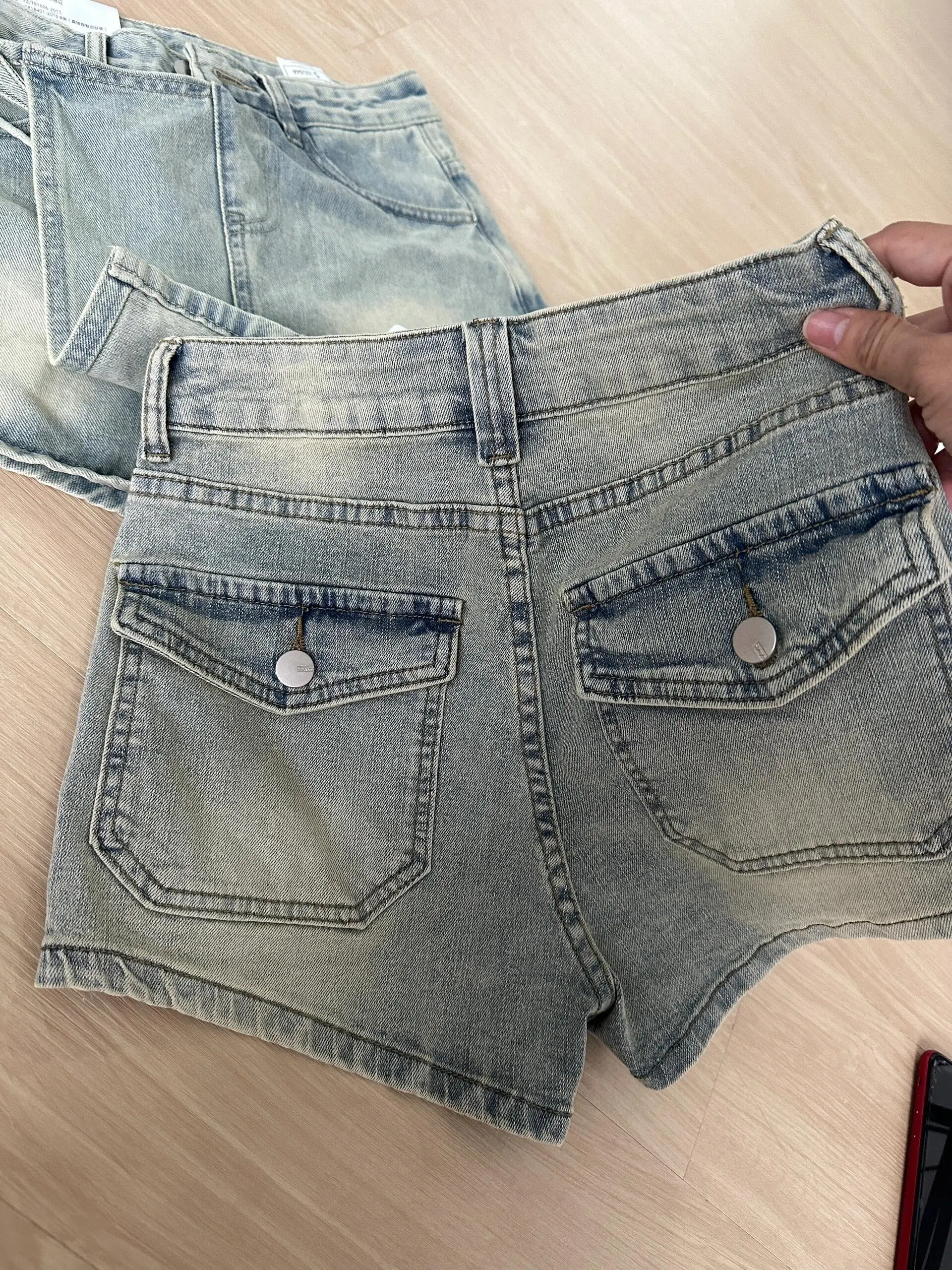 

Женские светло-голубые мини-джинсовые шорты Винтажные джинсовые шорты с высокой талией 2000-х годов Y2k Gyaru Горячие ковбойские брюки Шорты Одежда Лето 2026