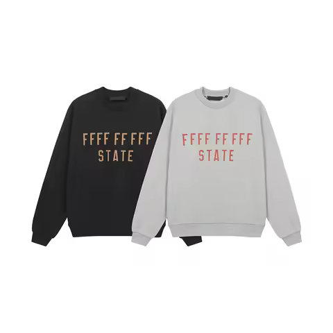 24fw Trendy Brand Sweatshirts The Back To School Collection State Letter Print Fleece Sweatshirt Hoodies Men Oversized Pullover