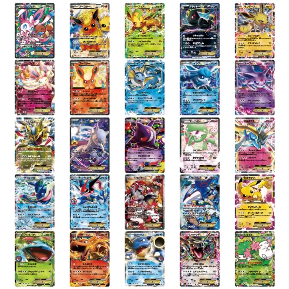 DIY Pokemon PTCG Japanese EX Series Flash Card Rayquaza Sylveon Charizard Anime Peripheral Game Collection Card Holiday Gift