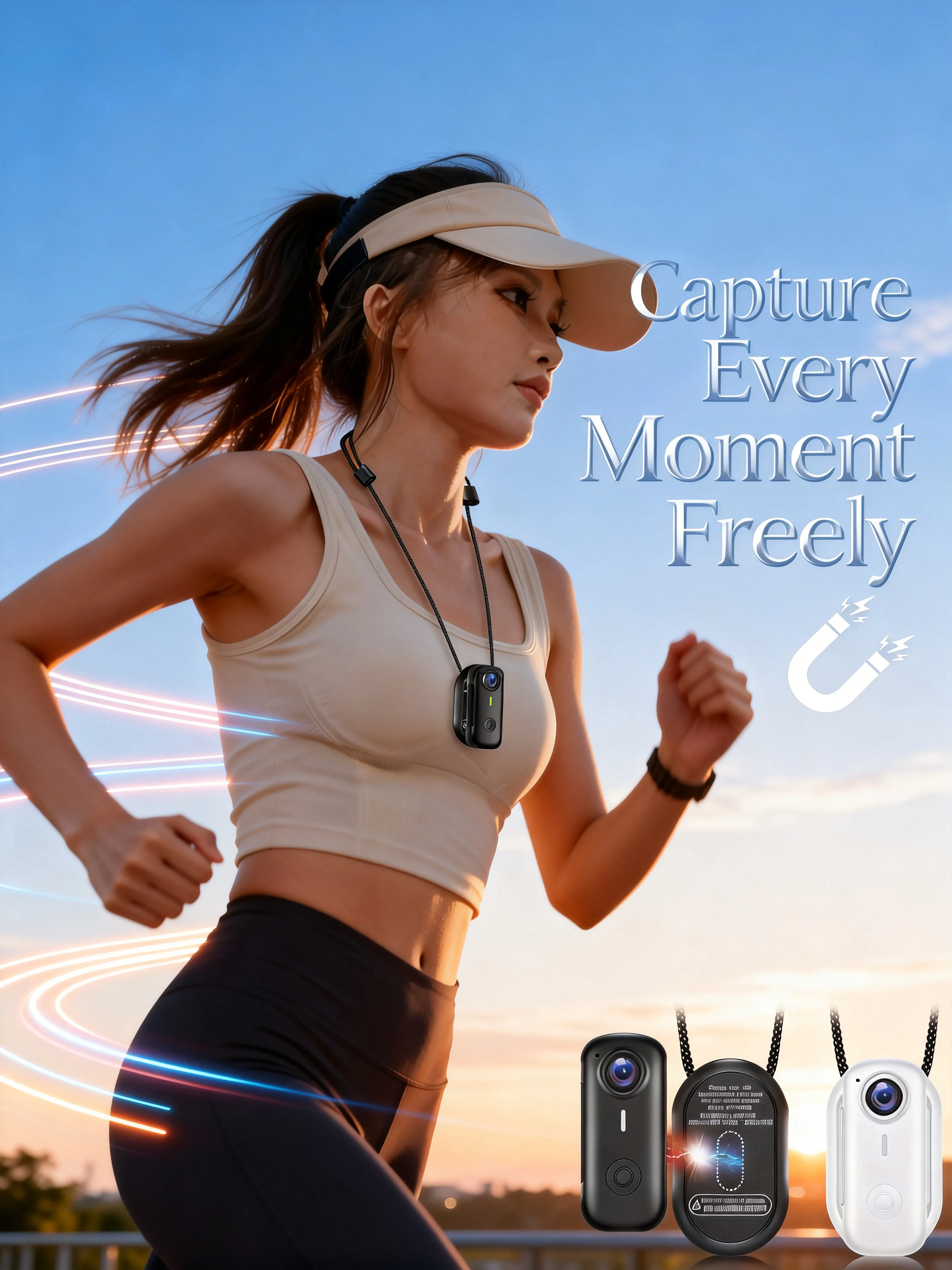 AliExpress NONE Mini Magnetic Thumb Action Cam 120° Wide Angle Smart Anti Shake For Bike Vlog Motorcycle Daily School Recording And Cycling