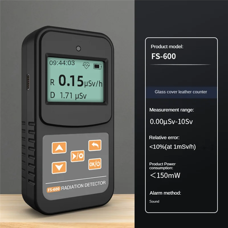 Contador Geiger Detector de radiación Nuclear Detección de rayos X Β Y Detector radiactivo Geiger Pantalla LCD Hogar