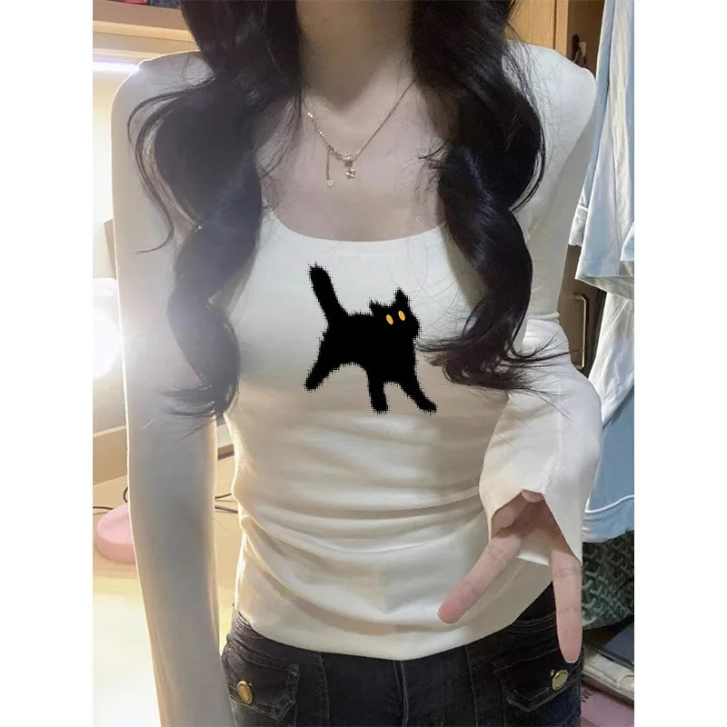 Doppelseitiges Fce Warm Base irt Damen Long Sve ort T-Shirt Abnehmen Schmeichelhaft Brued Korean Sle Commute Faion