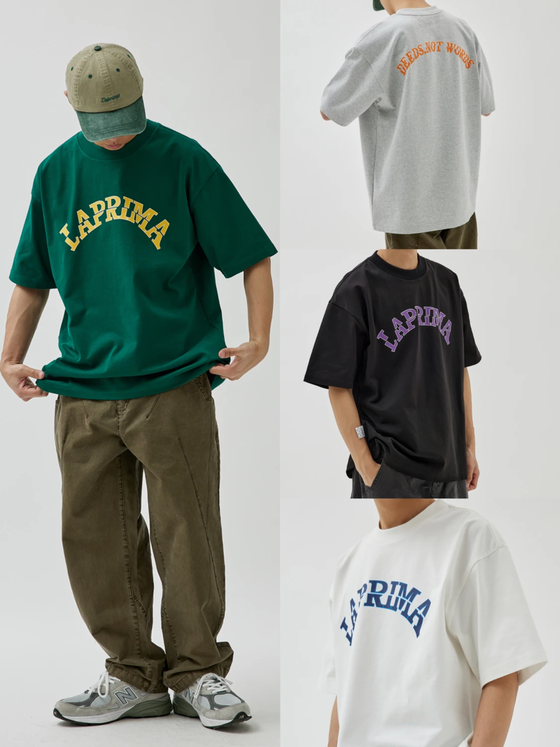 

LAPRIMA UNIVERSI Font Crewne T-irt American Sle Printed Cotton Youth Faion Summer ort Sve round Ne Tee