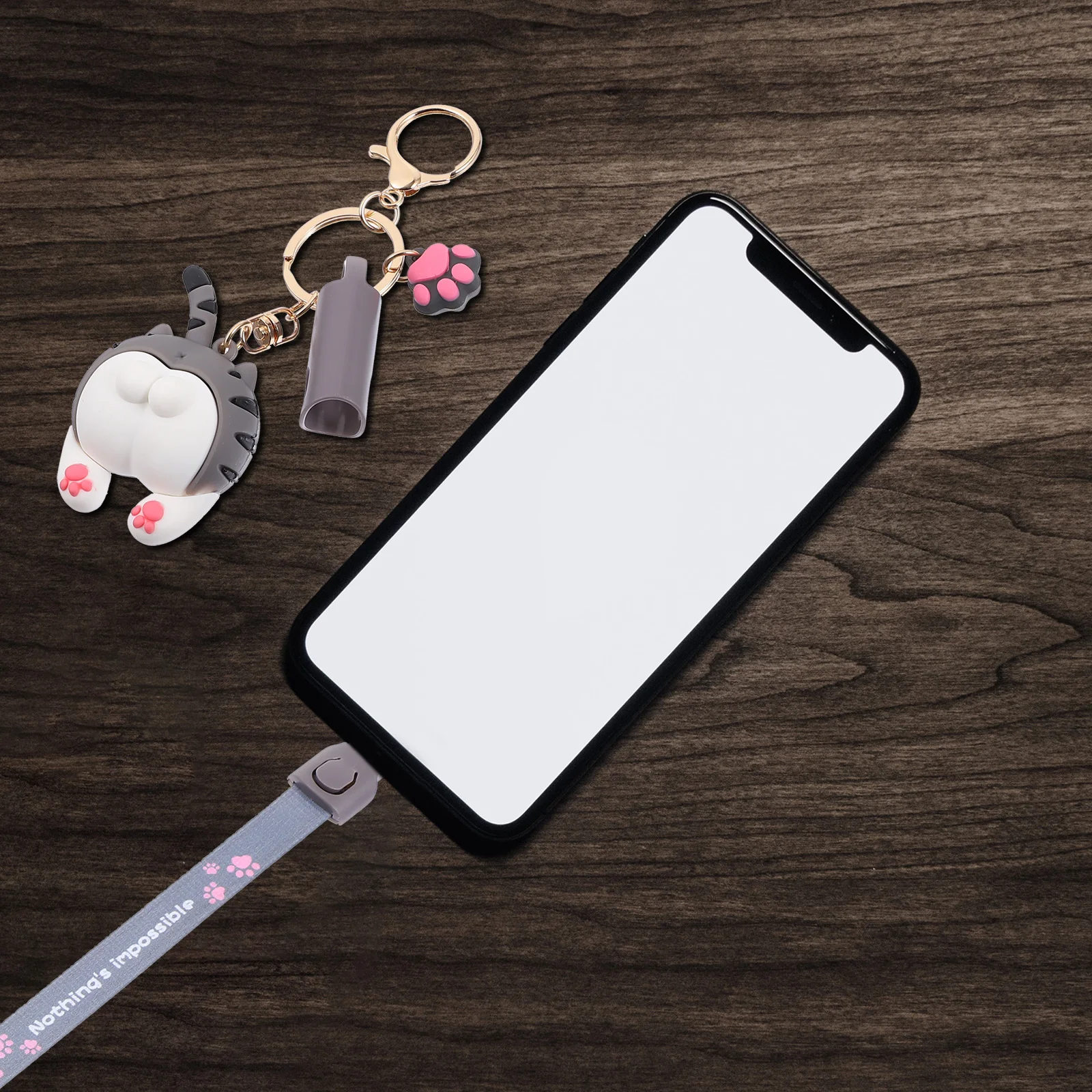 

Cartoon Keychain Charging Data Line Portable Durable Phone Charging Cable Creative Lanyard Pendant Multipurpose