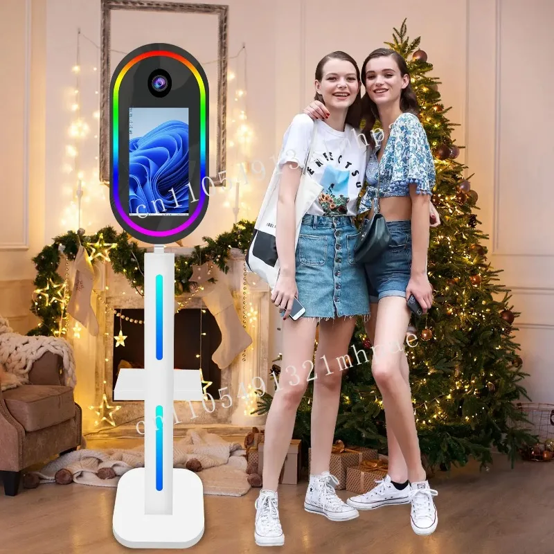 

Portable Mirror Photo Booth Machine Selfie 15.6 Inch LCD Touch Screen Magic Mirror Photobooth 2024 With Flight Case For Wedding
