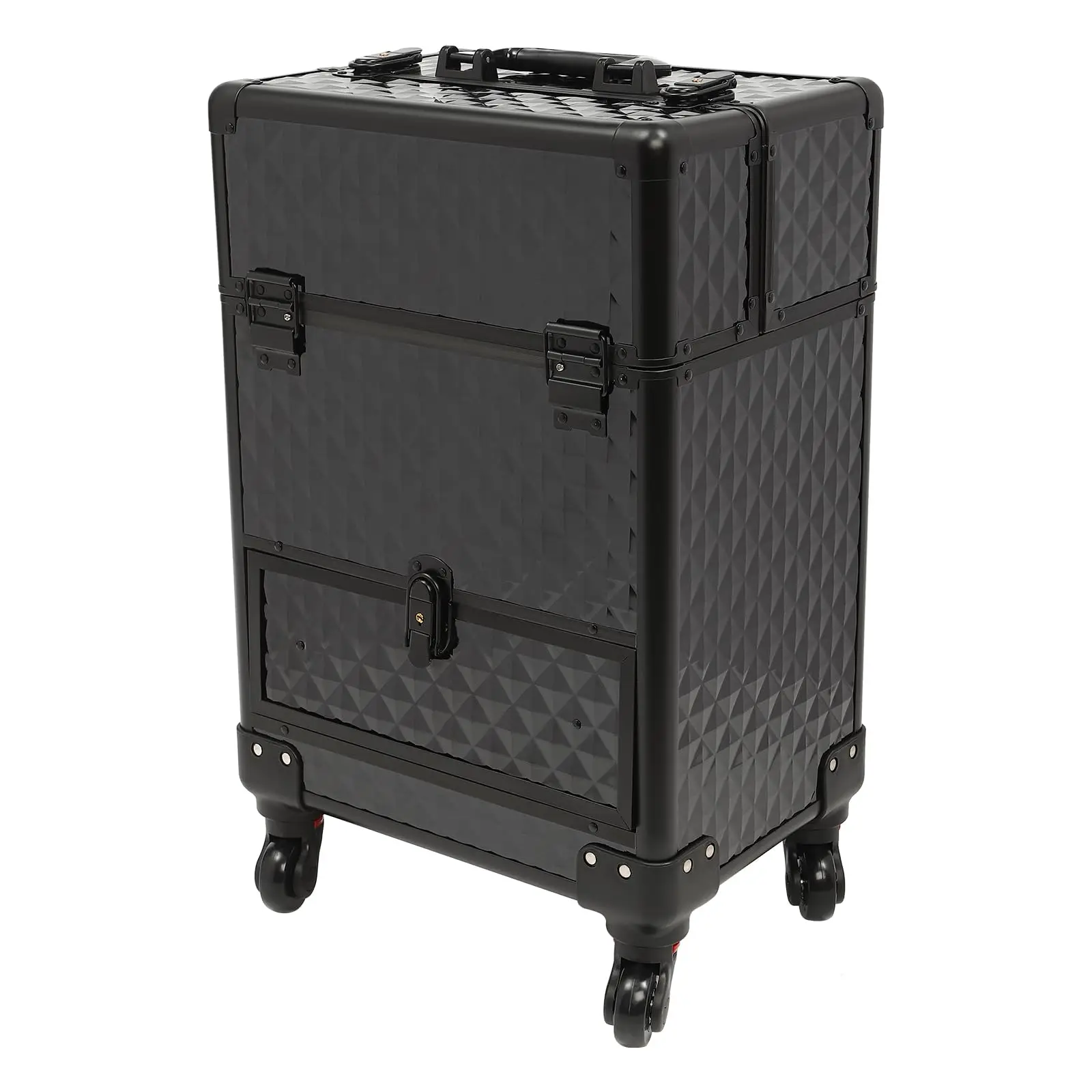 

Rolling Makeup Train Case Large Cosmetic Trolley Nail Bag Organizer Professional Manicure Tool Kit Portable Manicure Storage Cas