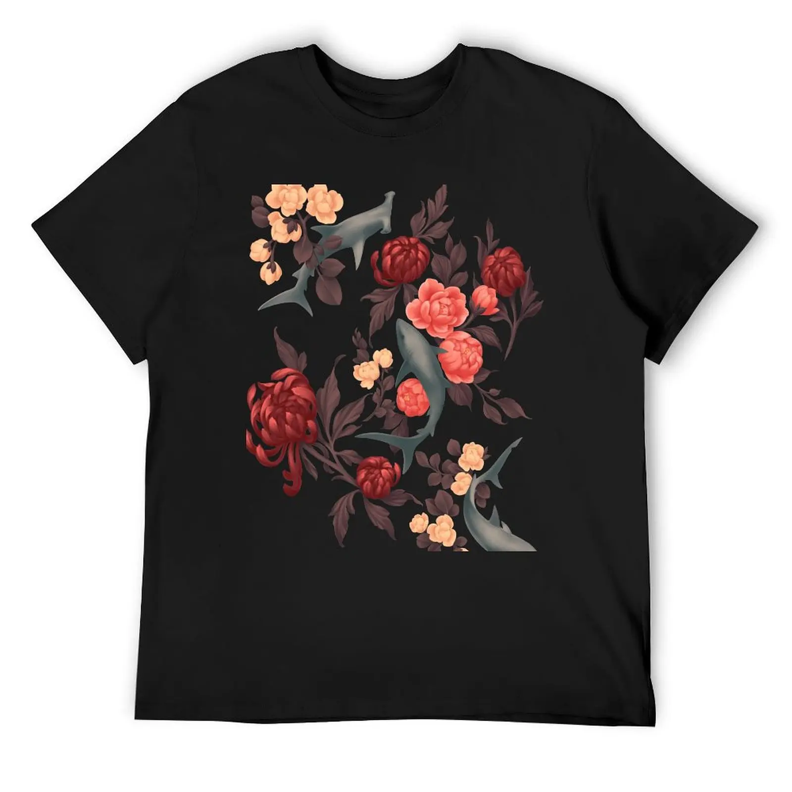 

Botanical Shark (Red and Blue) T-Shirt quick-drying aesthetic clothes anime t shirts croswit shirt man t shirts for men