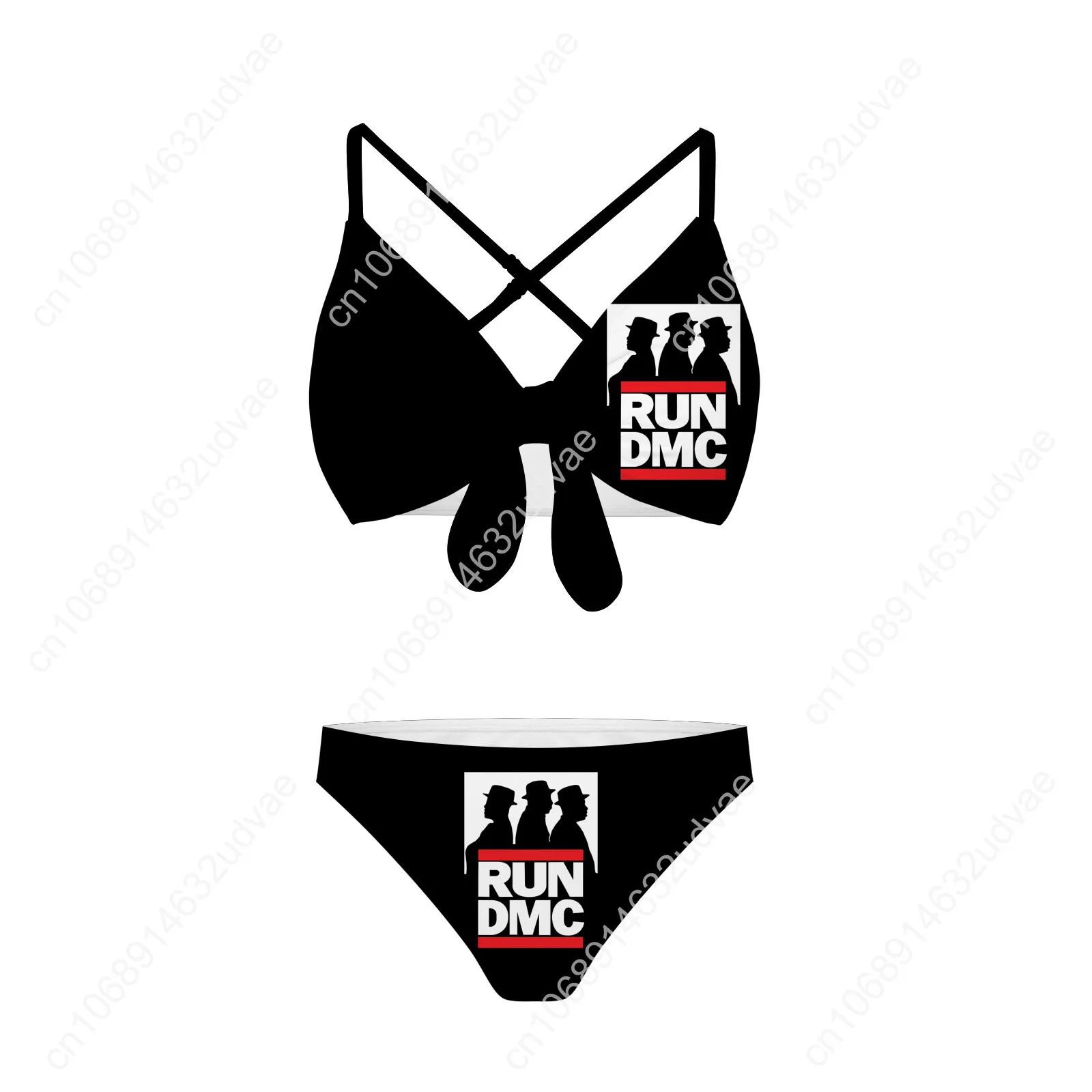 Run DMC Bathing Suits Cross Strap Suspenders Swimsuits Womens Personalized Bikini Pool Party Swimwear Customized Beachwear