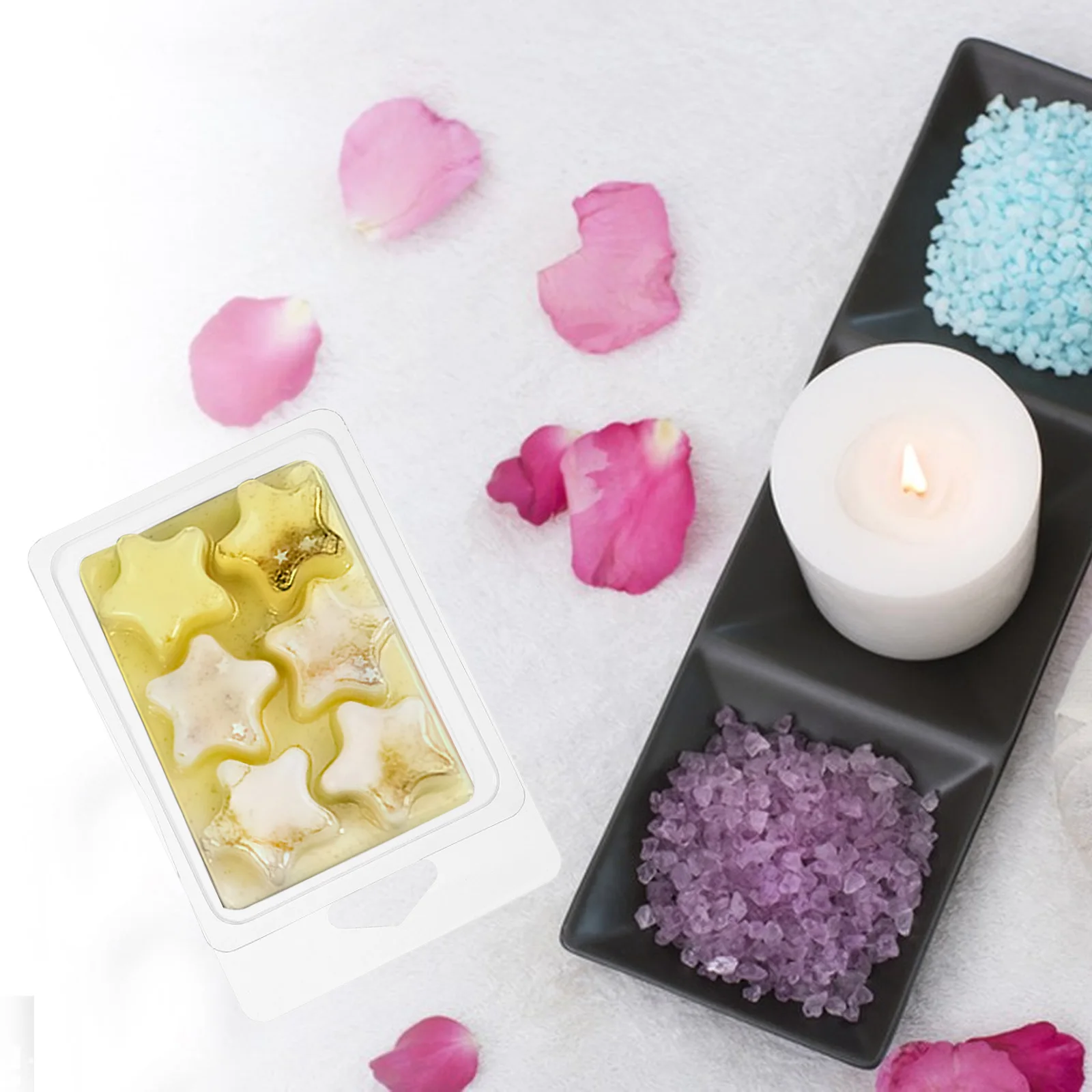 

10 Pcs Scented Wax Packaging Box Airtight Containers Clear Empty Plastic Shells Clamshell Mold Pentacle Shape Waxolds Sealed