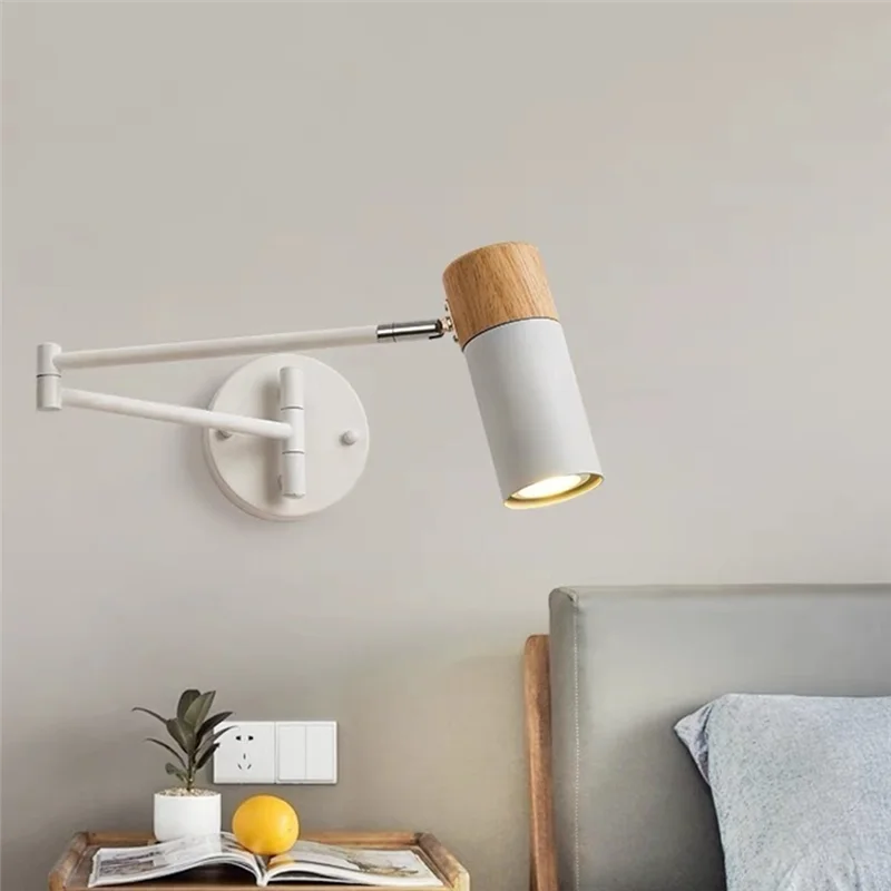 

【Высокая полка】Чтение глазных ламп Внутренние светильники Современный светодиодный настенный светильник с качающейся рукояткой Выдвижной поворотный рычаг Складной настенный светильник для спальни