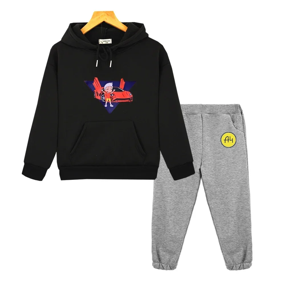 

A4 мерч Boy Girls Sets Sweatshirt Merch A4 Lamba Hoodie Suit Spring Children Casual 2PCS Pullover+Pants Tops Baby Kids Clothes