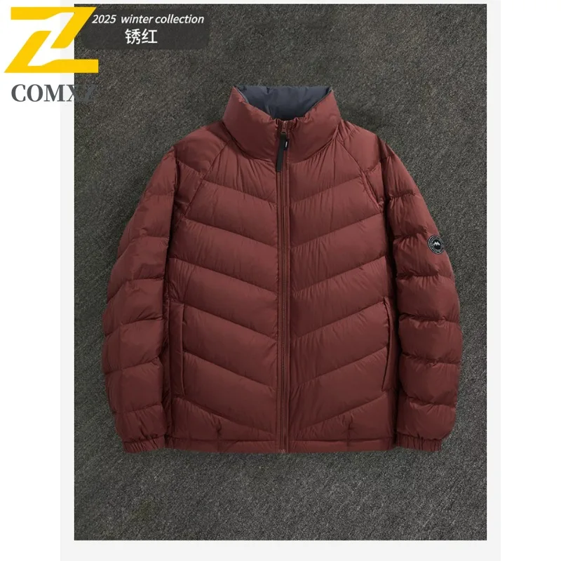 COMXZ 2025 Winter New Men Down Jacket American Style Down Jacket Fashion Casual waterproof windproof outdoor sports Down Jacket