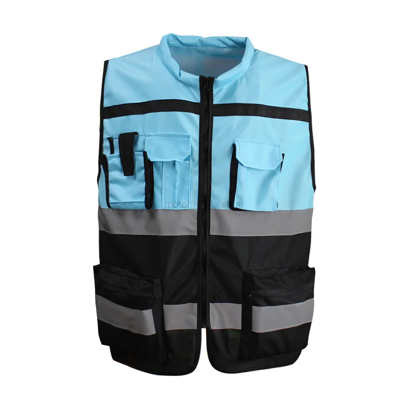 Safety Vest for Men with Multi Pockets Hi Vis Building Construction Work Vest Workwear Two Tone Reflective Vest