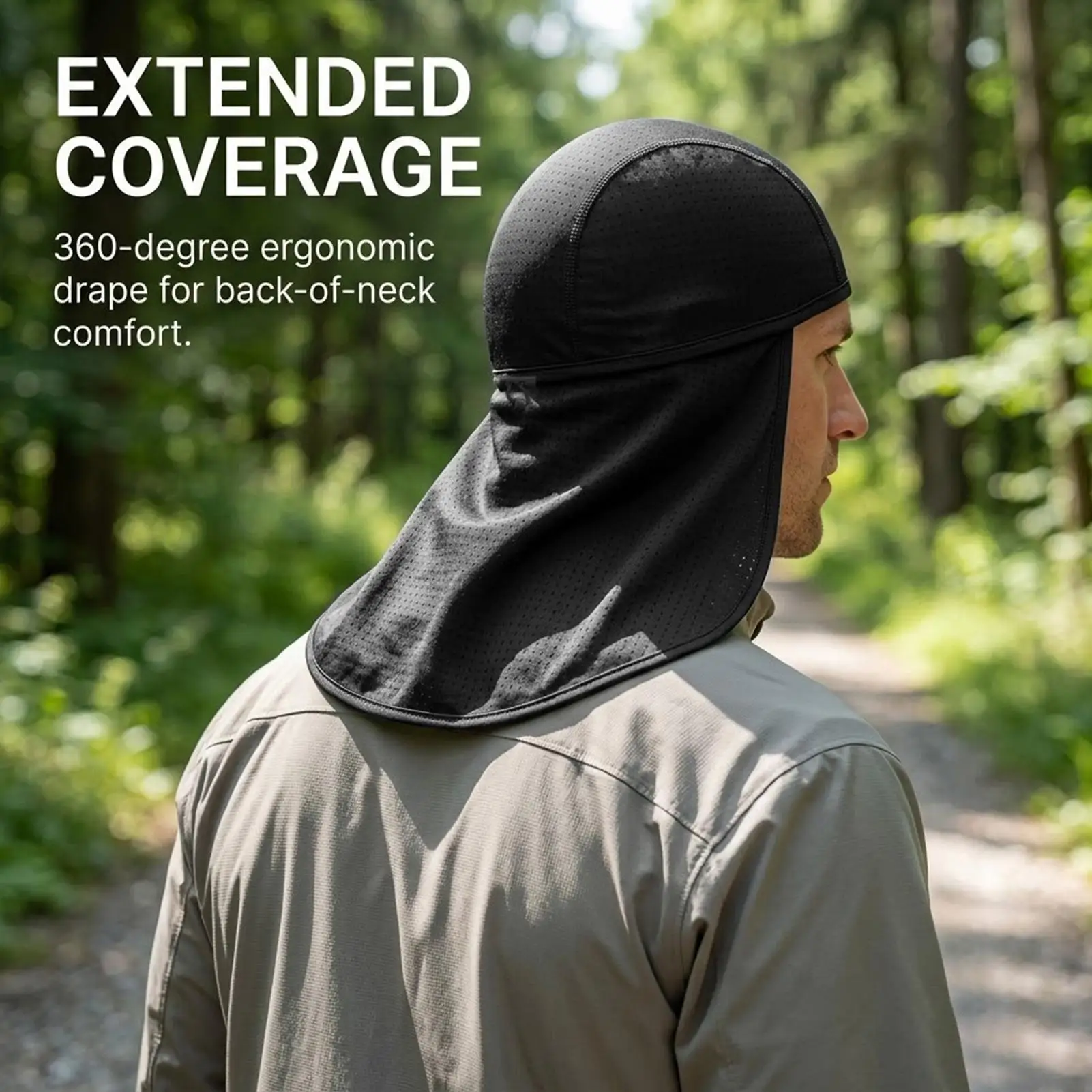 Hat With Neck Protection Adjustable Elastic Quick Dry Moisture Wicking Cooling Skull Capss Neck Flap For Adults Summer Outdoor