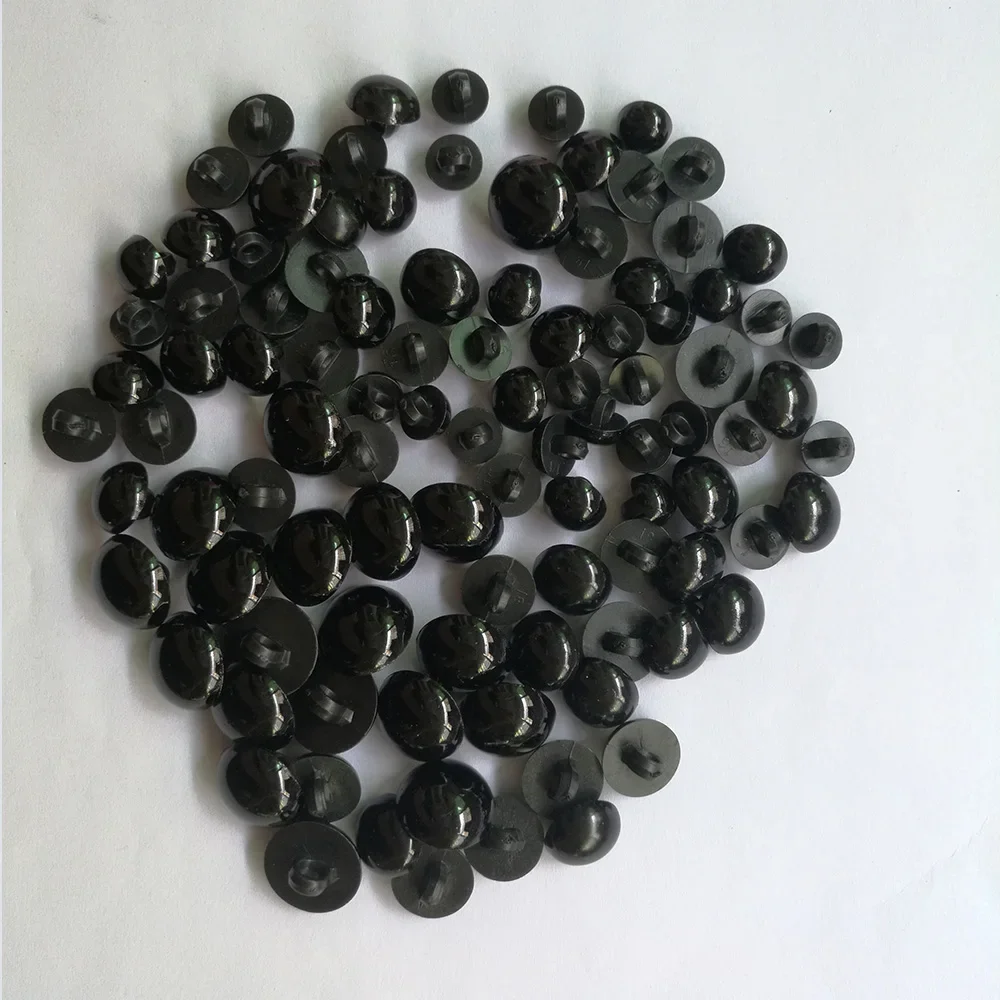 100PCS 9-15mm Stuffed Toy Black Buttons Plastic Safety Eyes for Teddy Bear Doll Animal Crafts Box Cartoon Animal Puppet Crafts